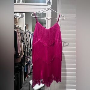 Hot Pink Fringe Dress